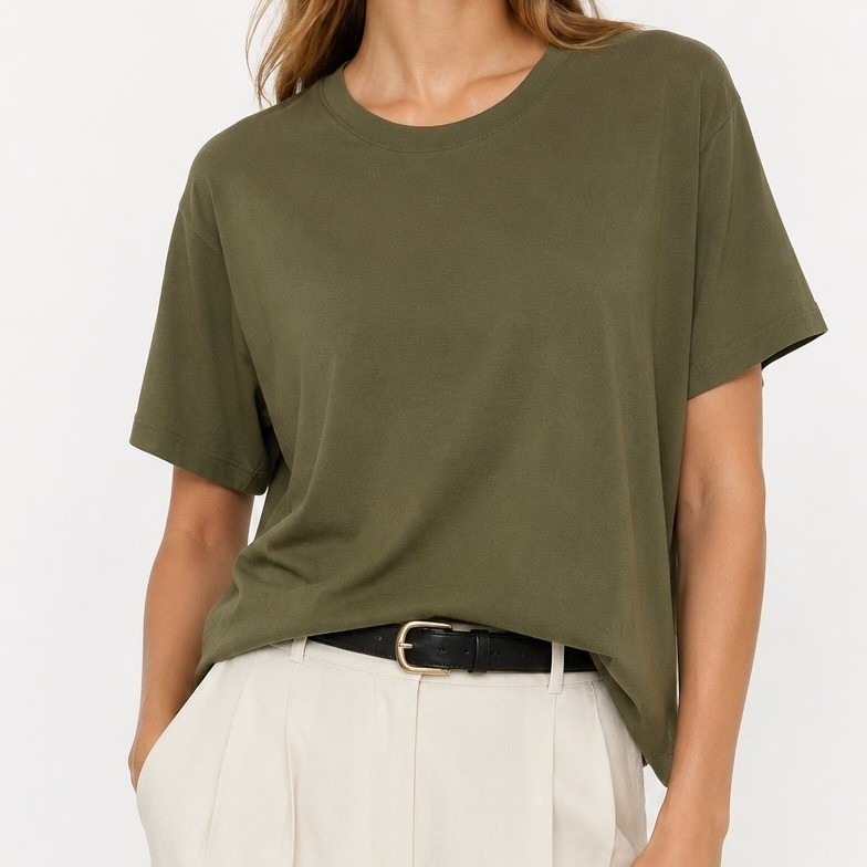 Everlane Olive Green Crew Neck Tee Xxl Minimalist Capsule Wardrobe Top